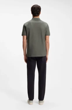 Slim-Fit Poloshirt aus Stretch-Baumwolle mit Reißverschluss