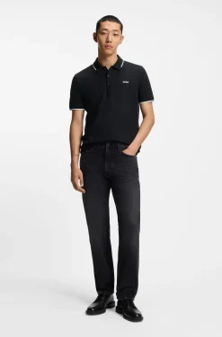 Slim-Fit Poloshirt aus Stretch-Baumwolle mit kontrastfarbenen Details