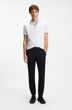 Slim-Fit Poloshirt aus Stretch-Baumwolle mit kontrastfarbenen Details