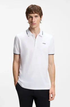 Slim-Fit Poloshirt aus Stretch-Baumwolle mit kontrastfarbenen Details