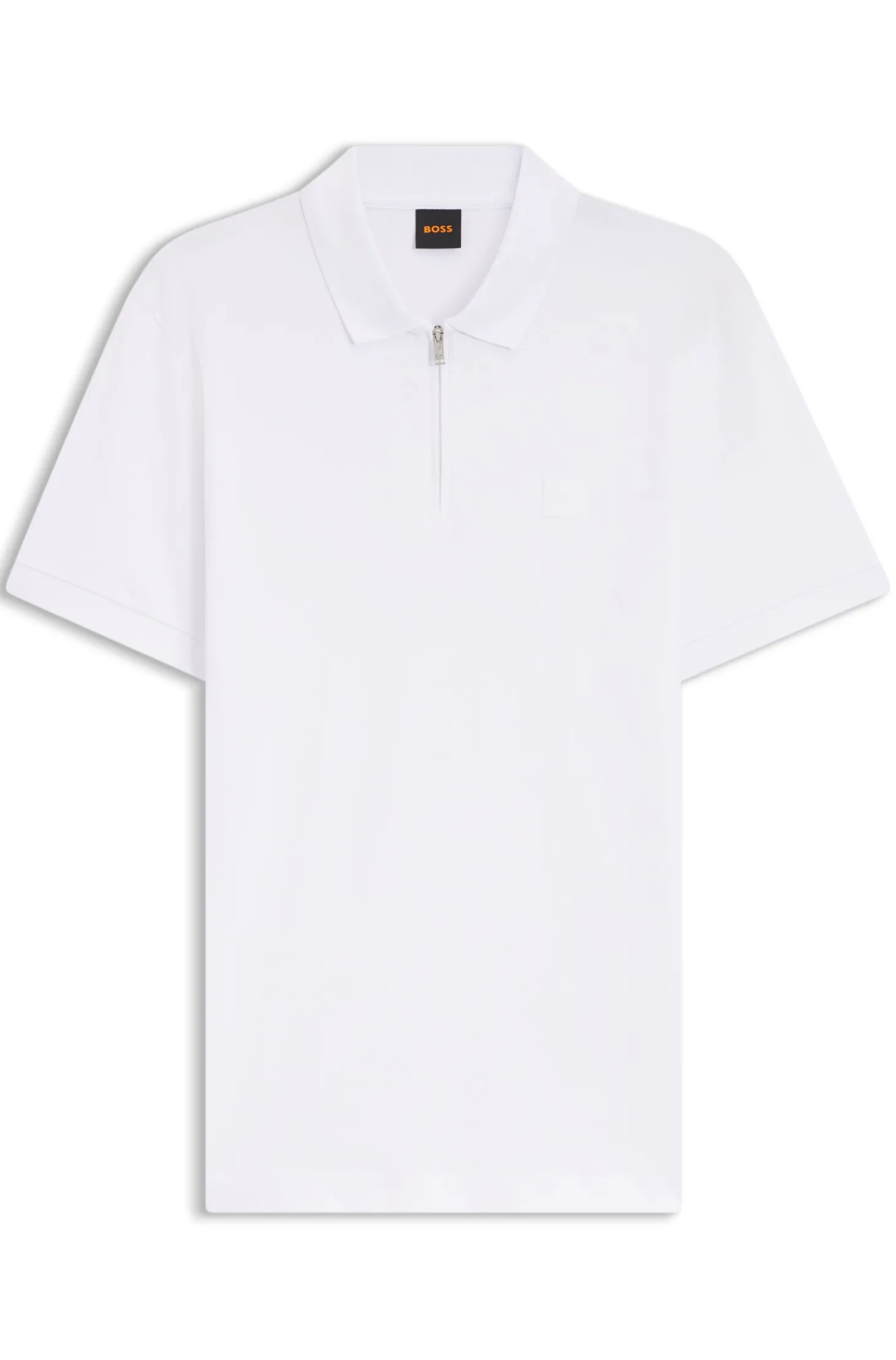Slim-Fit Poloshirt aus Stretch-Baumwolle mit Reißverschluss