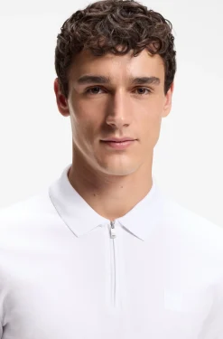 Slim-Fit Poloshirt aus Stretch-Baumwolle mit Reißverschluss