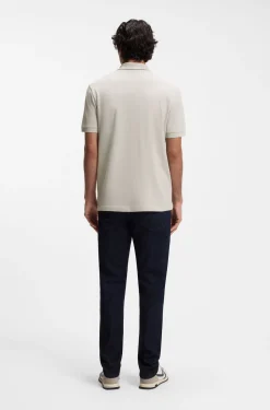 Slim-Fit Poloshirt aus Stretch-Baumwolle mit Reißverschluss