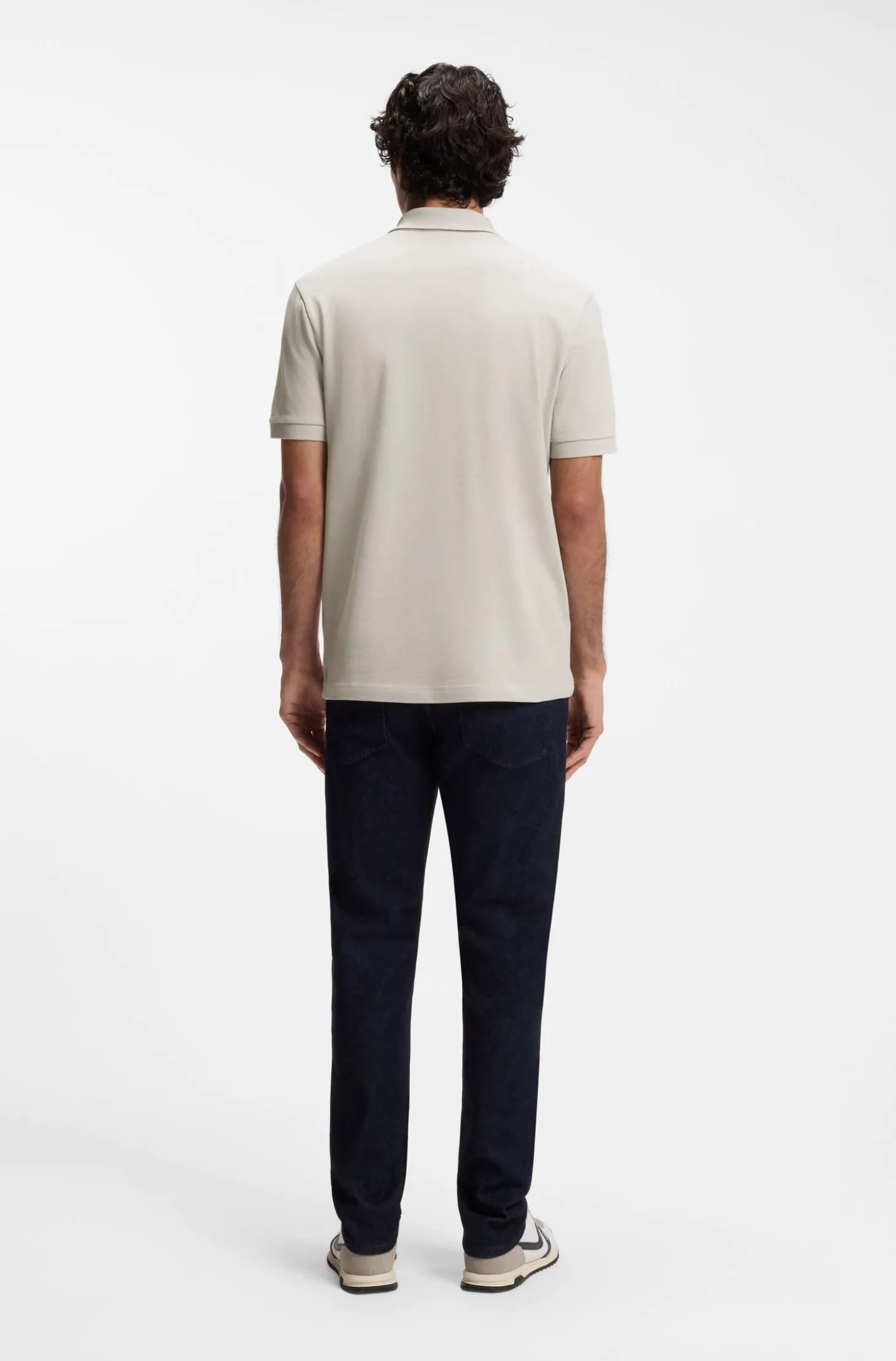 Slim-Fit Poloshirt aus Stretch-Baumwolle mit Reißverschluss