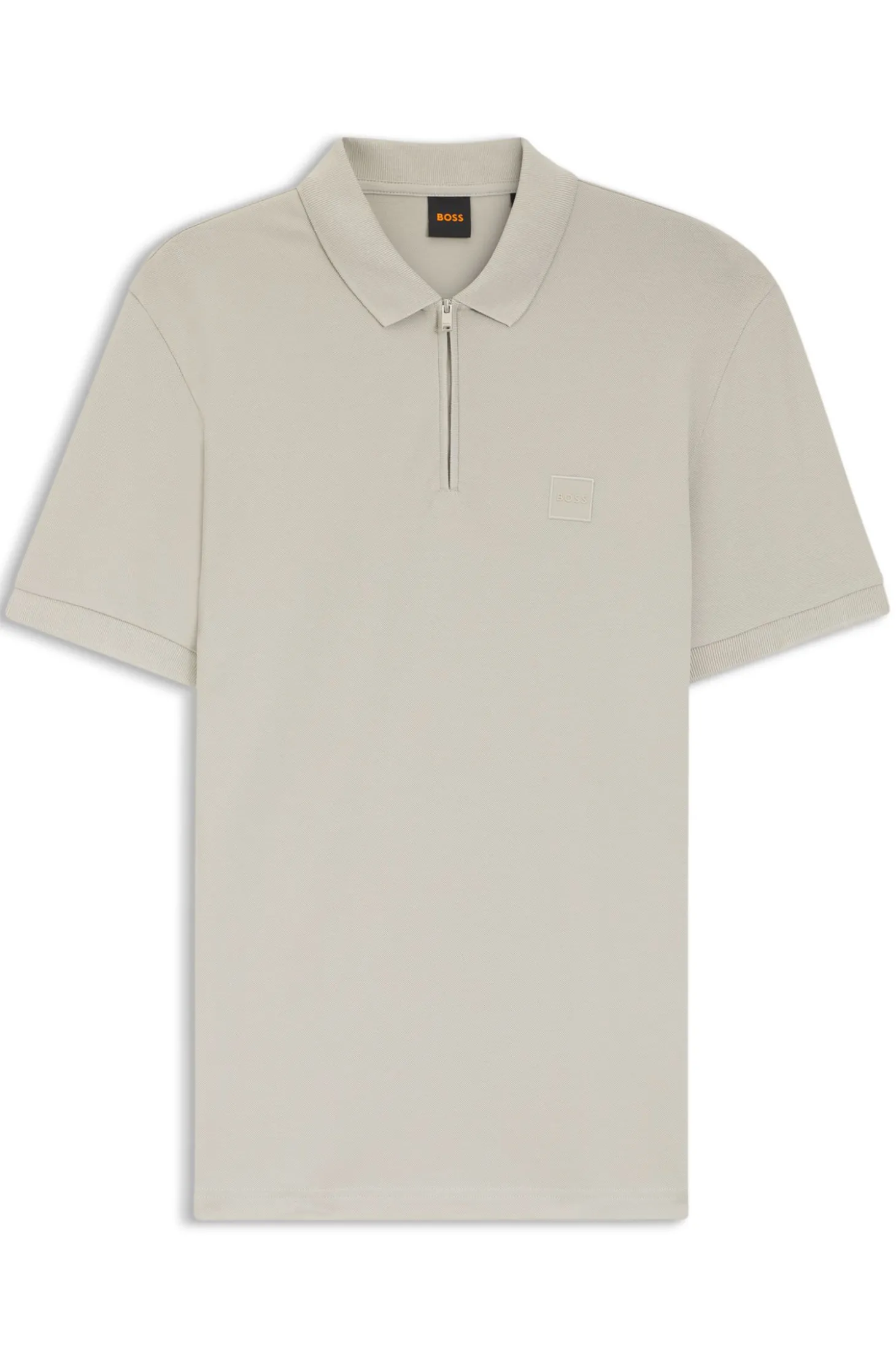Slim-Fit Poloshirt aus Stretch-Baumwolle mit Reißverschluss