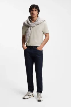 Slim-Fit Poloshirt aus Stretch-Baumwolle mit Reißverschluss