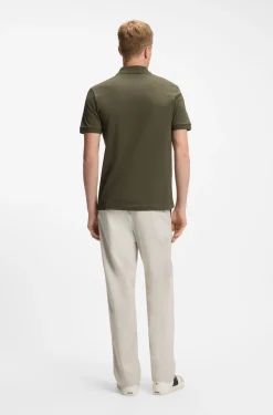 Slim-Fit Poloshirt aus Stretch-Baumwolle mit Reißverschluss