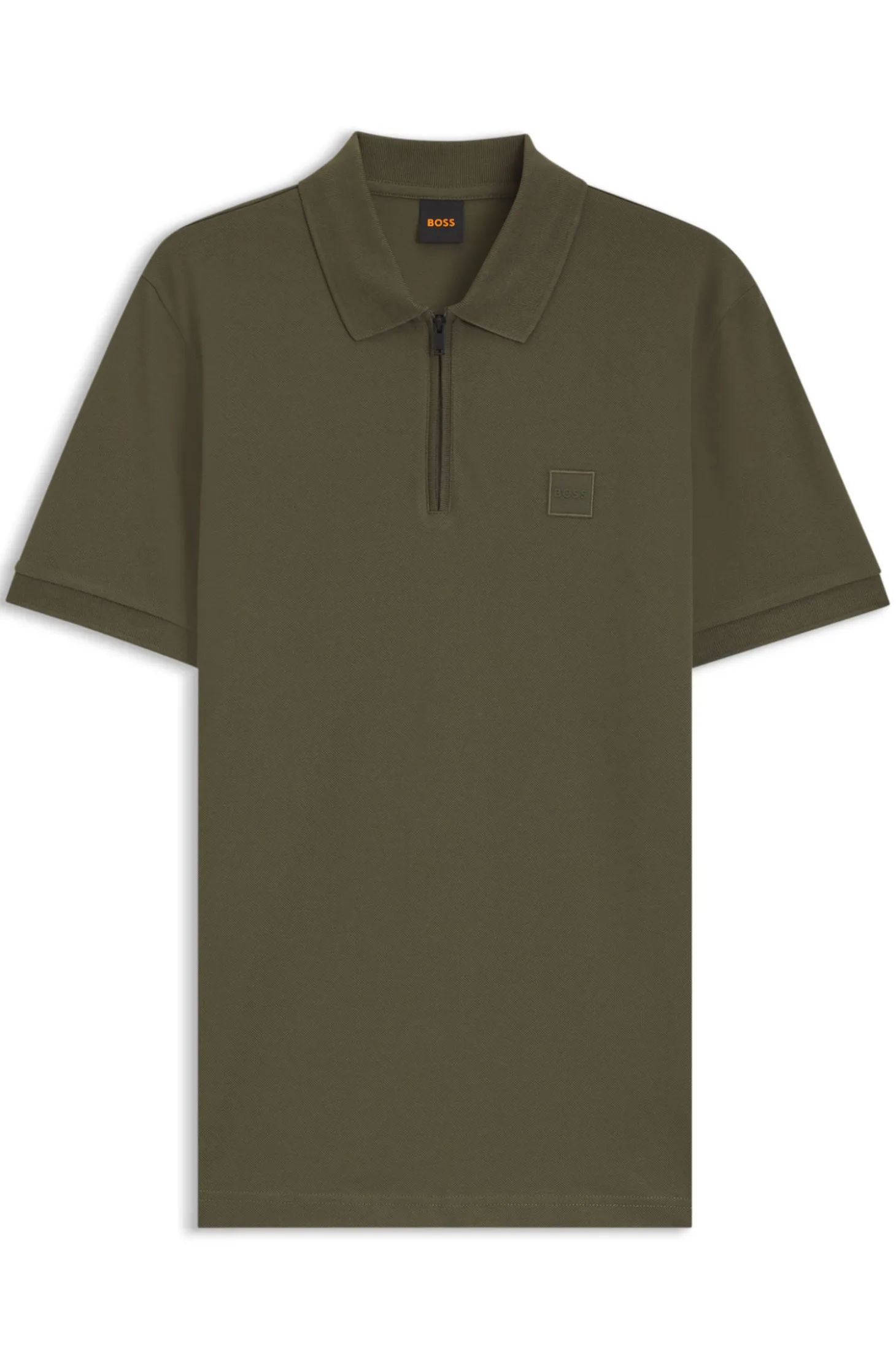 Slim-Fit Poloshirt aus Stretch-Baumwolle mit Reißverschluss