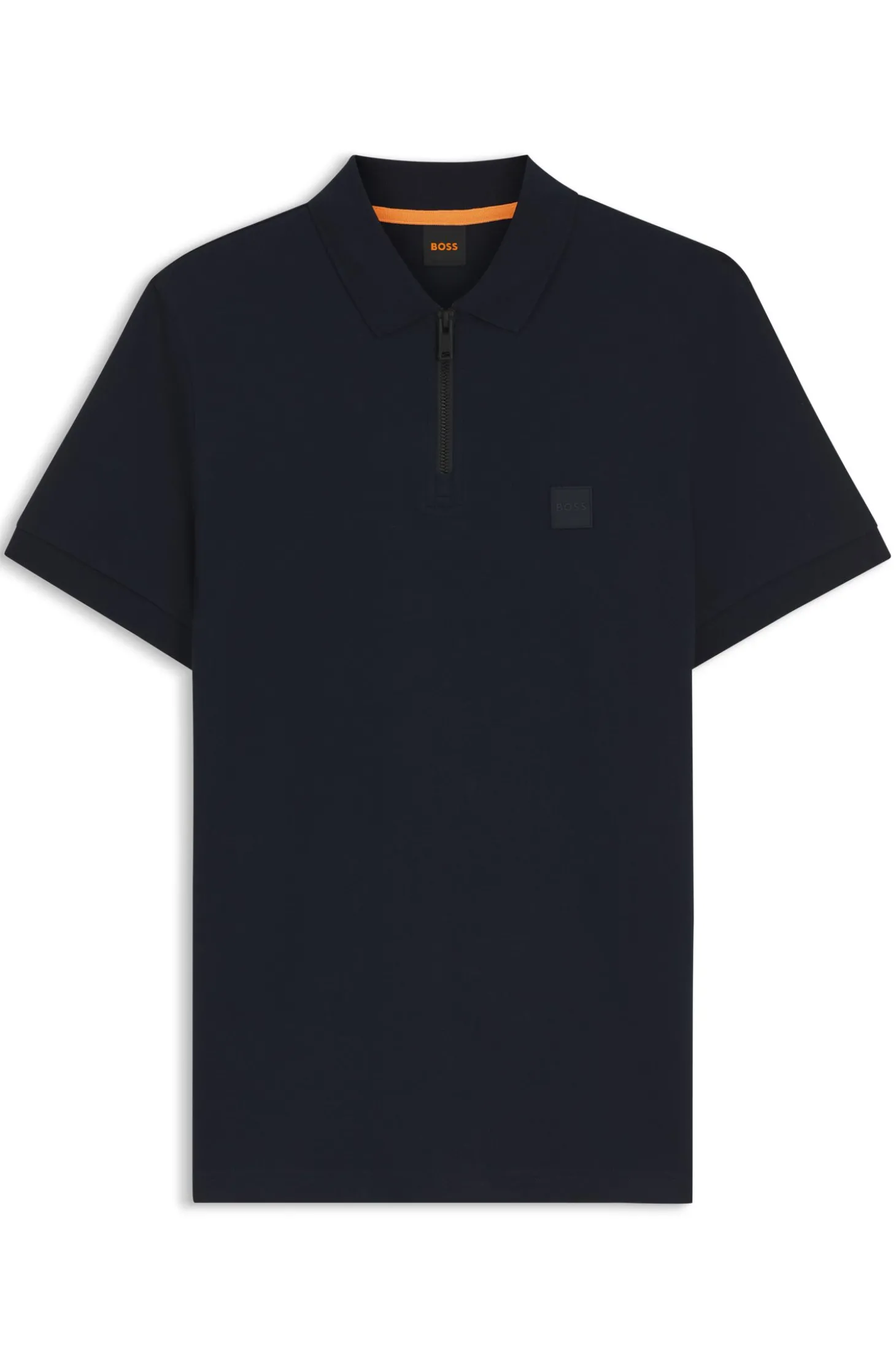 Slim-Fit Poloshirt aus Stretch-Baumwolle mit Reißverschluss