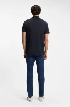 Slim-Fit Poloshirt aus Stretch-Baumwolle mit Reißverschluss
