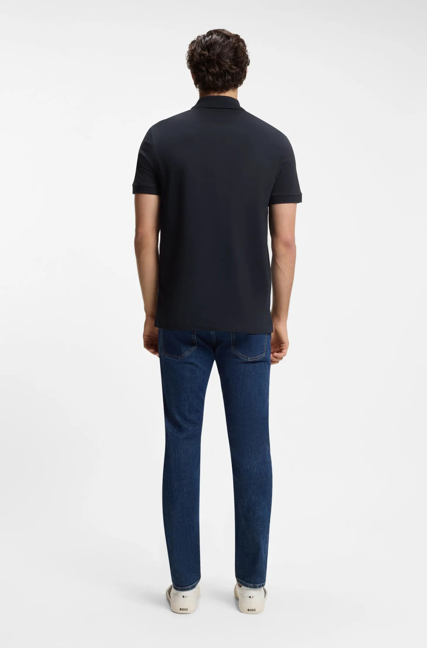 Slim-Fit Poloshirt aus Stretch-Baumwolle mit Reißverschluss