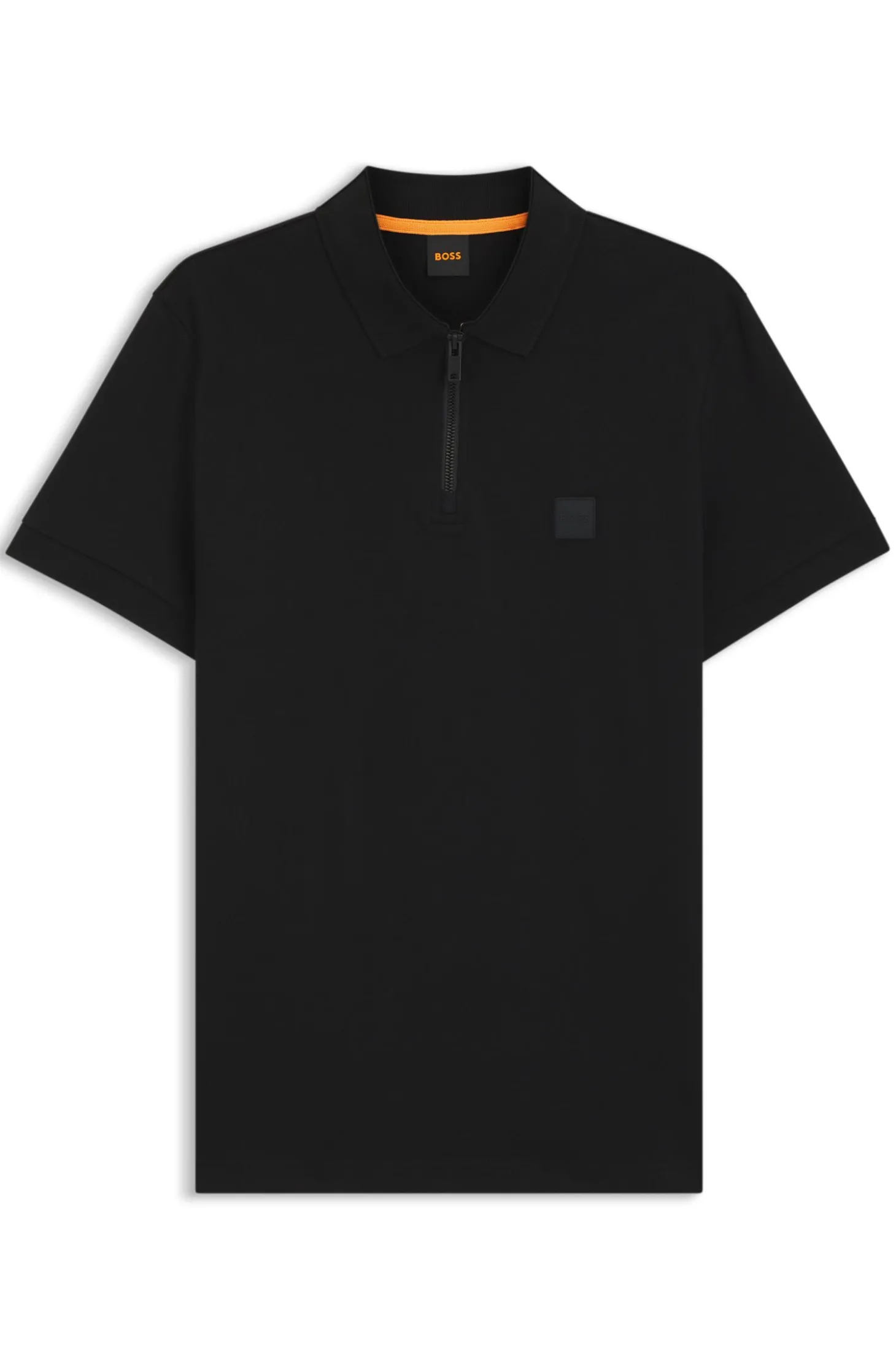 Slim-Fit Poloshirt aus Stretch-Baumwolle mit Reißverschluss