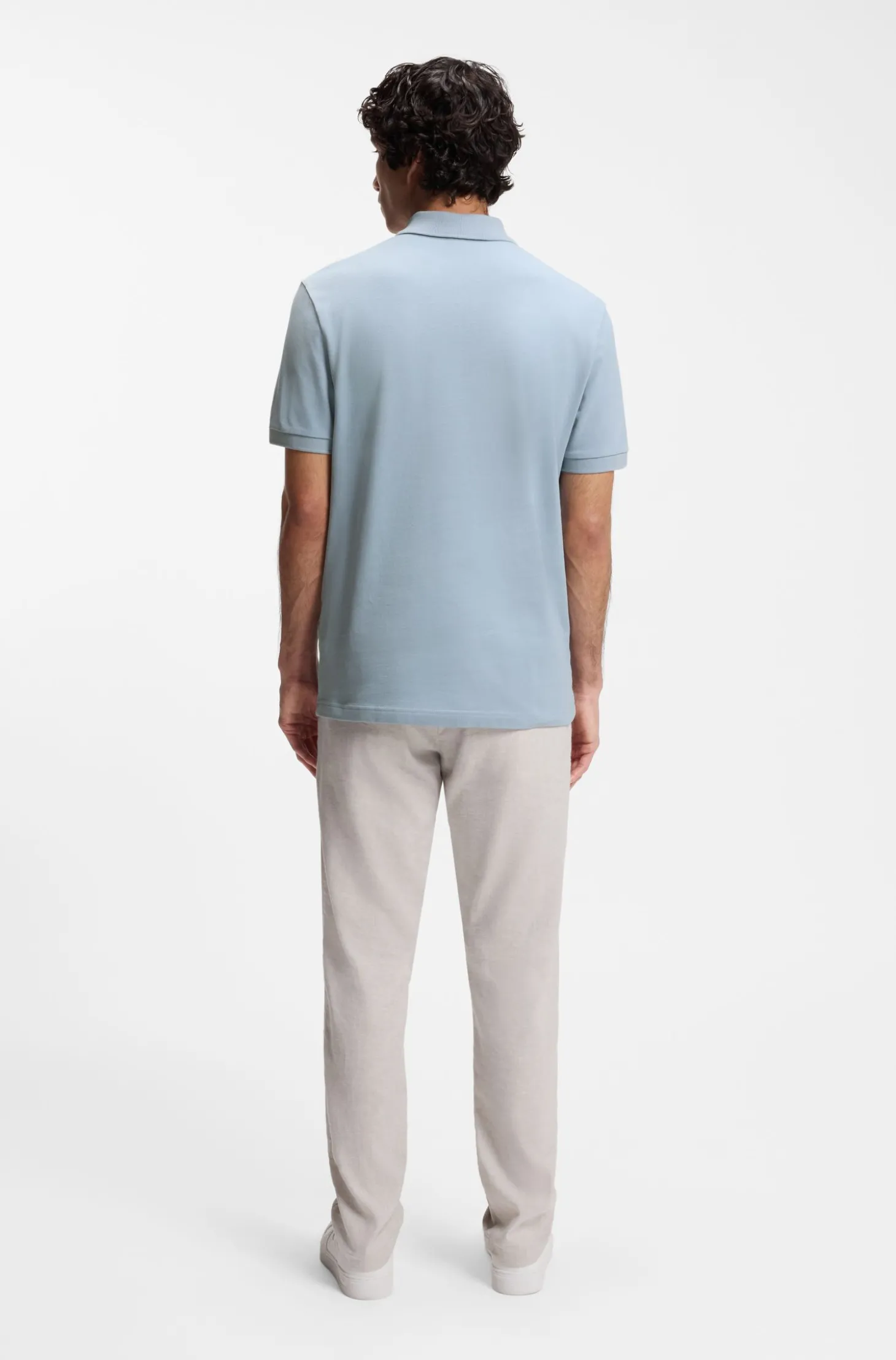 Slim-Fit Poloshirt aus Stretch-Baumwolle mit Reißverschluss