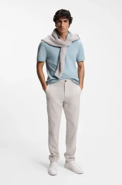 Slim-Fit Poloshirt aus Stretch-Baumwolle mit Reißverschluss