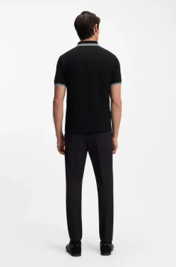 Slim-Fit Poloshirt mit Kontraststreifen-Details
