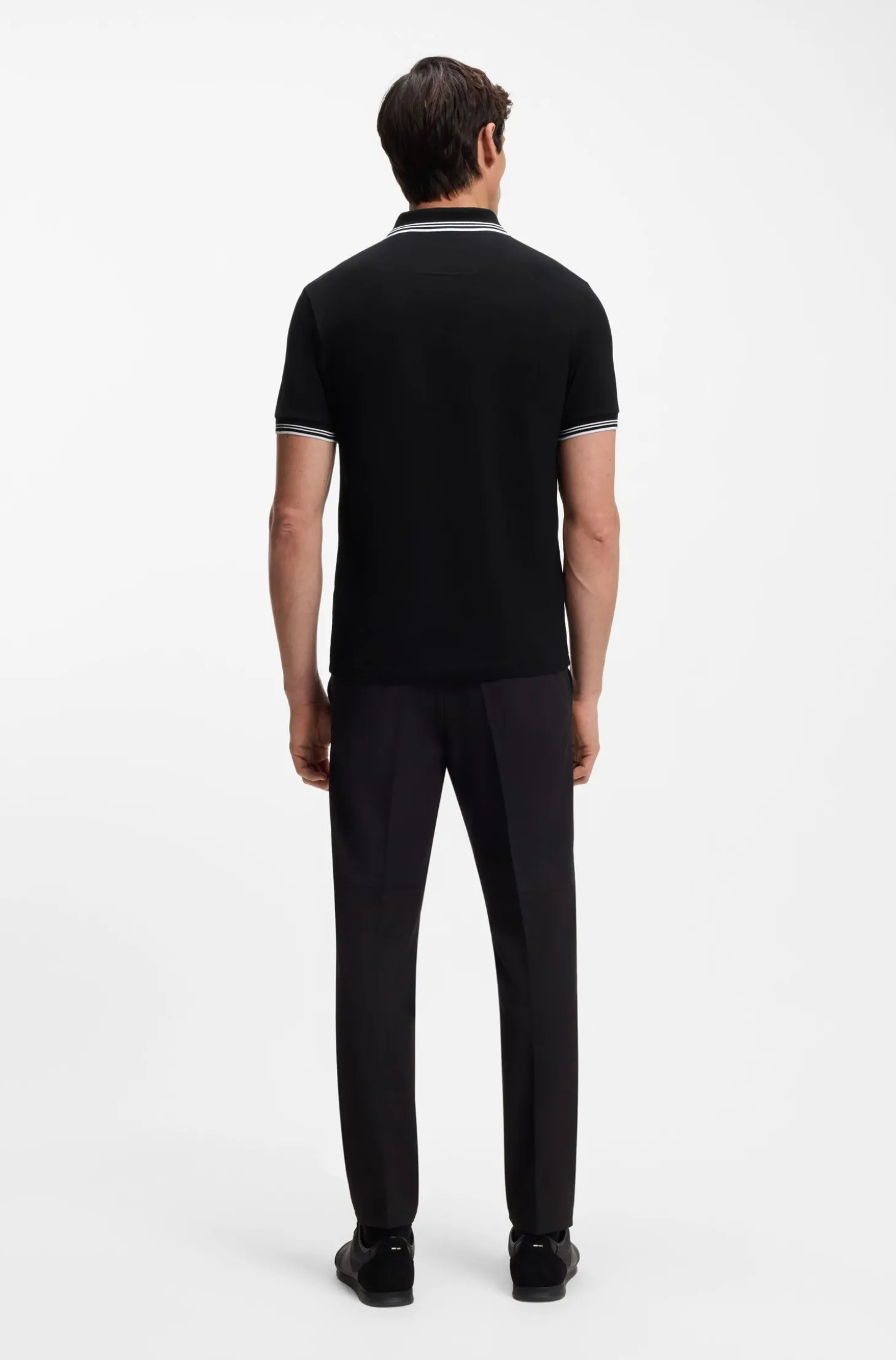 Slim-Fit Poloshirt mit Kontraststreifen-Details