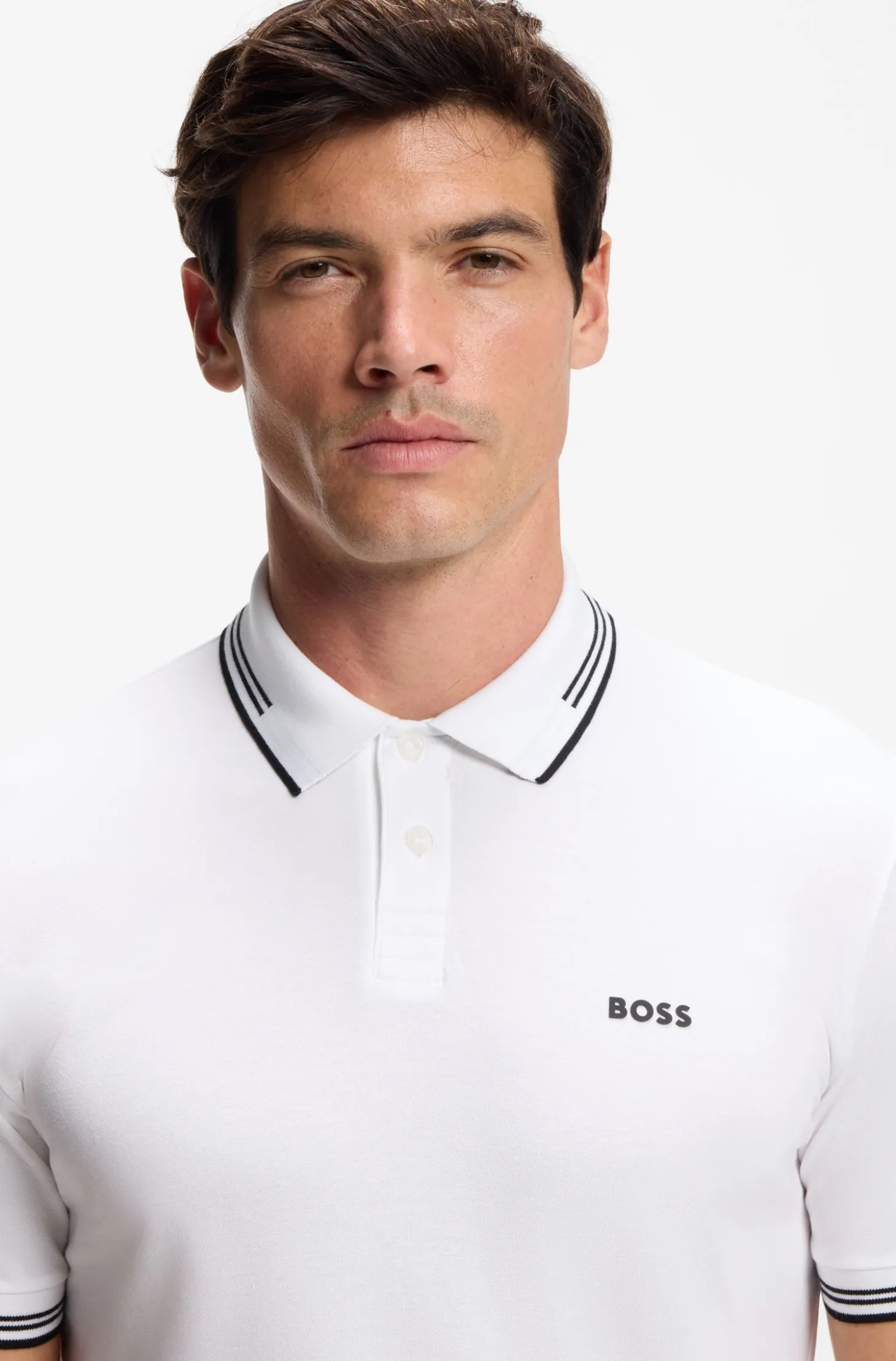 Slim-Fit Poloshirt mit Kontraststreifen-Details