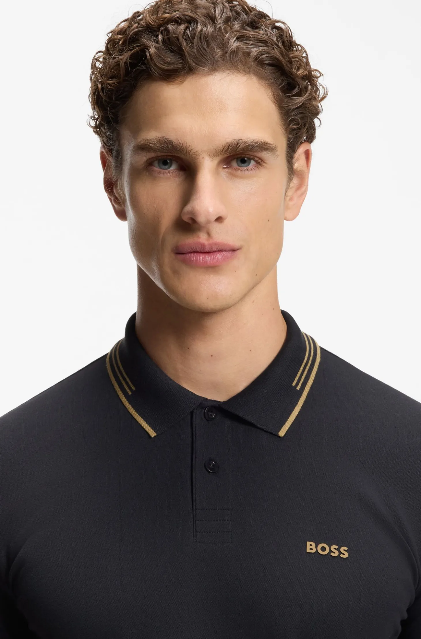 Slim-Fit Poloshirt mit Kontraststreifen-Details