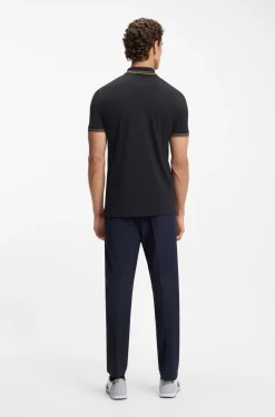 Slim-Fit Poloshirt mit Kontraststreifen-Details