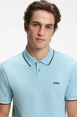 Slim-Fit Poloshirt mit Kontraststreifen-Details