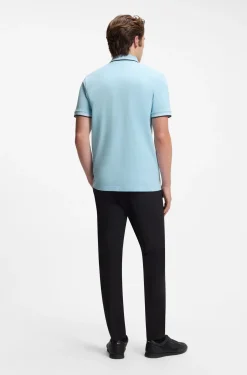 Slim-Fit Poloshirt mit Kontraststreifen-Details
