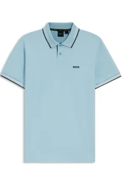 Slim-Fit Poloshirt mit Kontraststreifen-Details