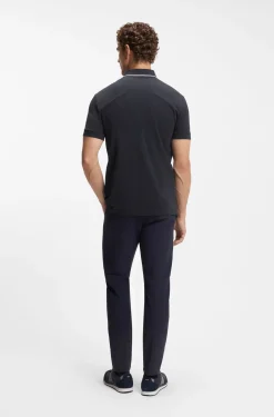 Slim-Fit Poloshirt mit Reißverschlussleiste