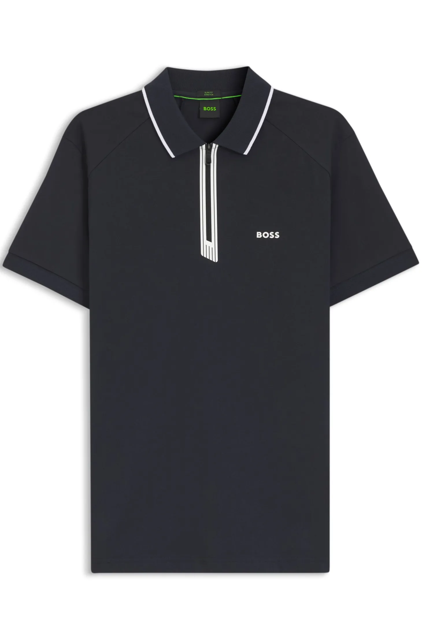 Slim-Fit Poloshirt mit Reißverschlussleiste