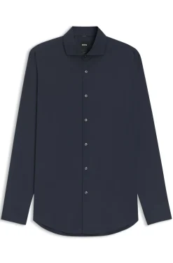 Slim-Fit Popeline-Hemd aus bügelleichtem Baumwoll-Mix