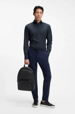 Slim-Fit Popeline-Hemd aus bügelleichtem Baumwoll-Mix