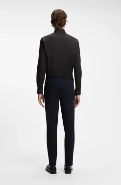 Slim-Fit Popeline-Hemd aus bügelleichtem Baumwoll-Mix