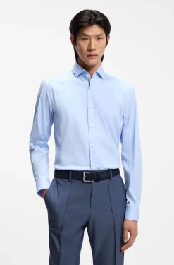 Slim-Fit Popeline-Hemd aus bügelleichtem Baumwoll-Mix
