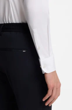 Slim-Fit Popeline-Hemd aus bügelleichtem Baumwoll-Mix