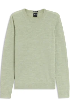 Slim-Fit Pullover aus Merinowolle mit Rundhalsausschnitt