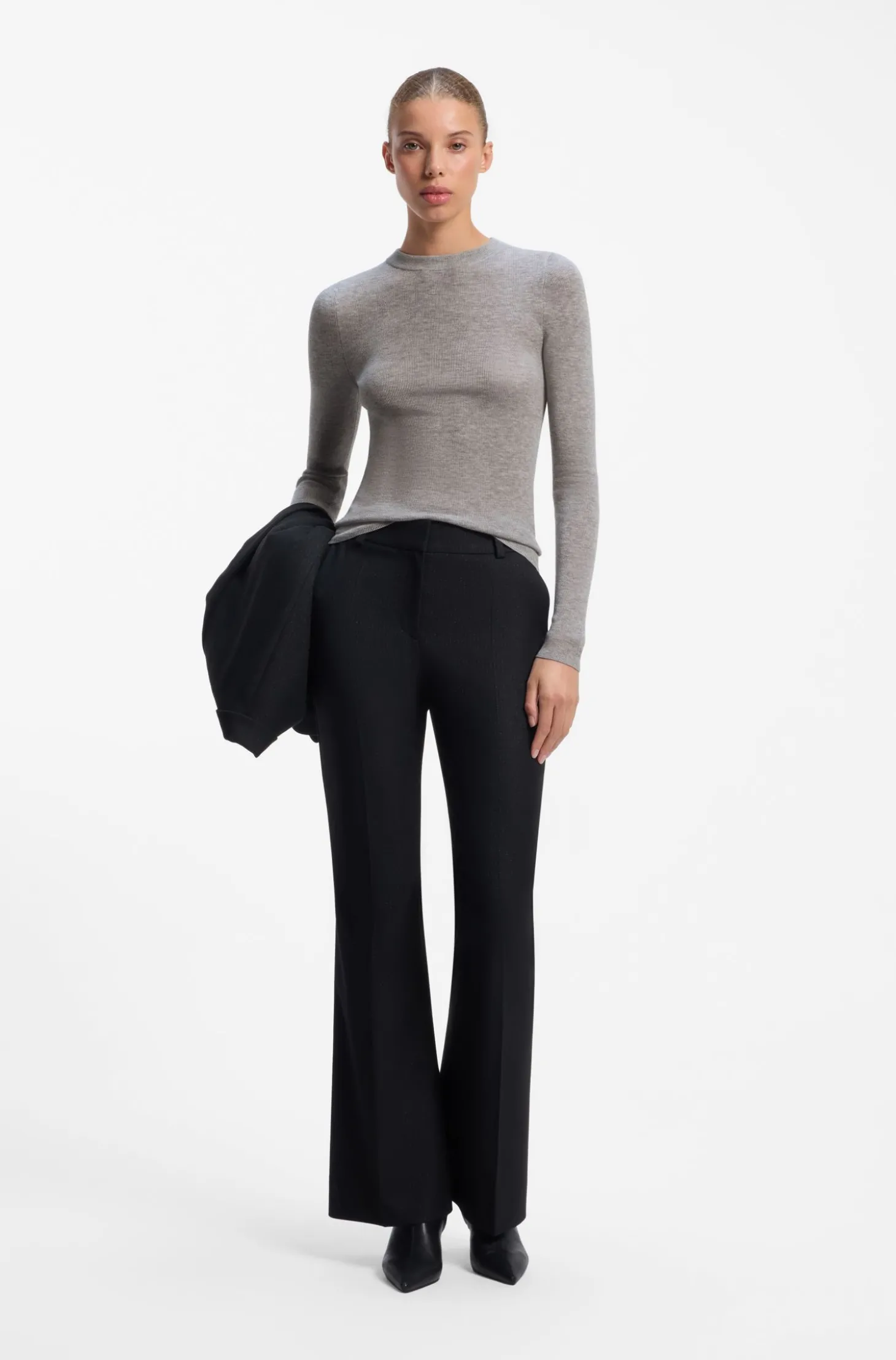Slim-Fit Pullover aus Woll-Mix mit Kaschmir