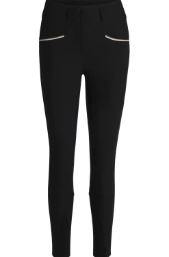Slim-Fit Reithose mit hohem Bund und Kniebesatz