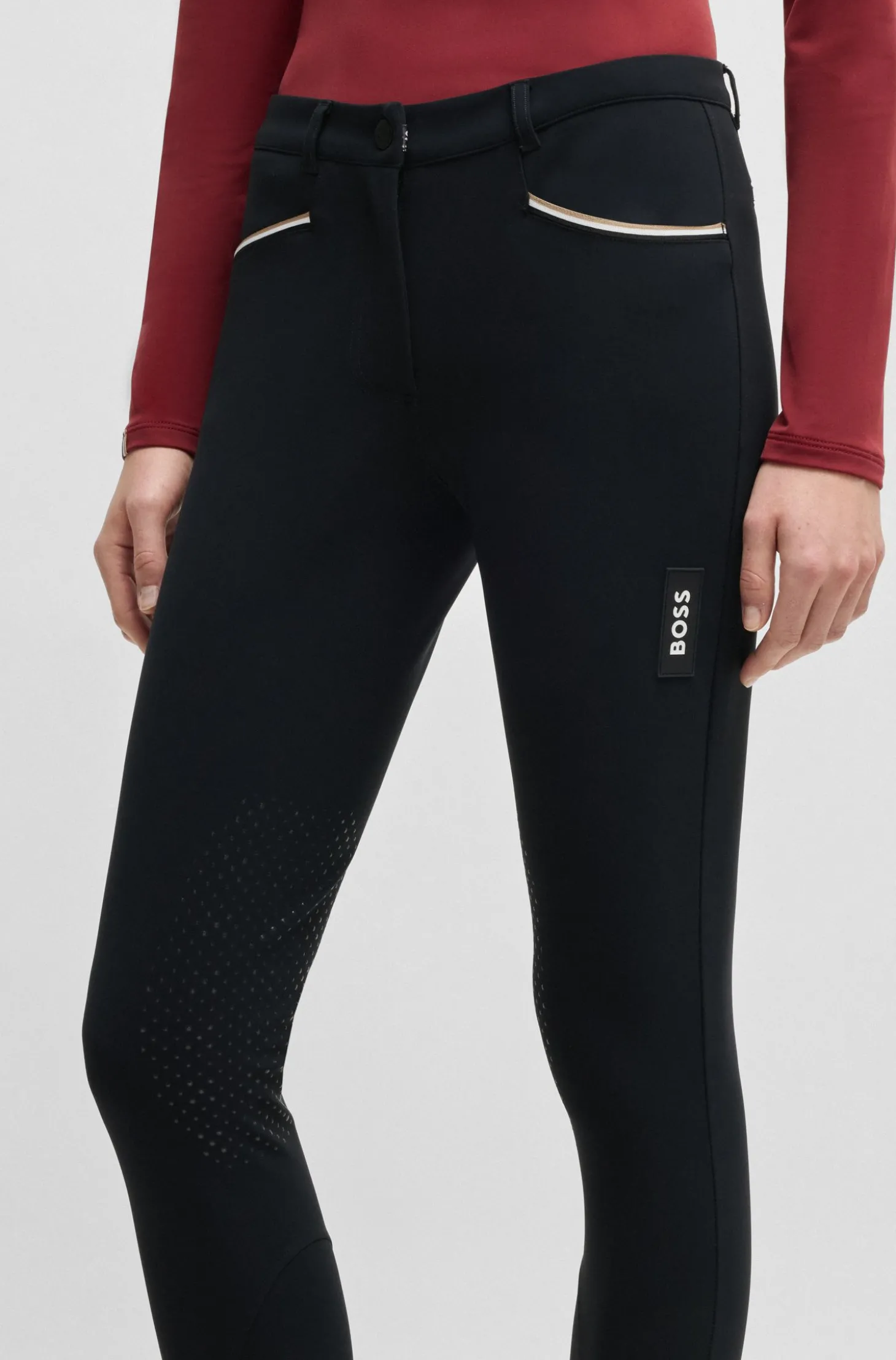Slim-Fit Reithose mit Kniebesatz