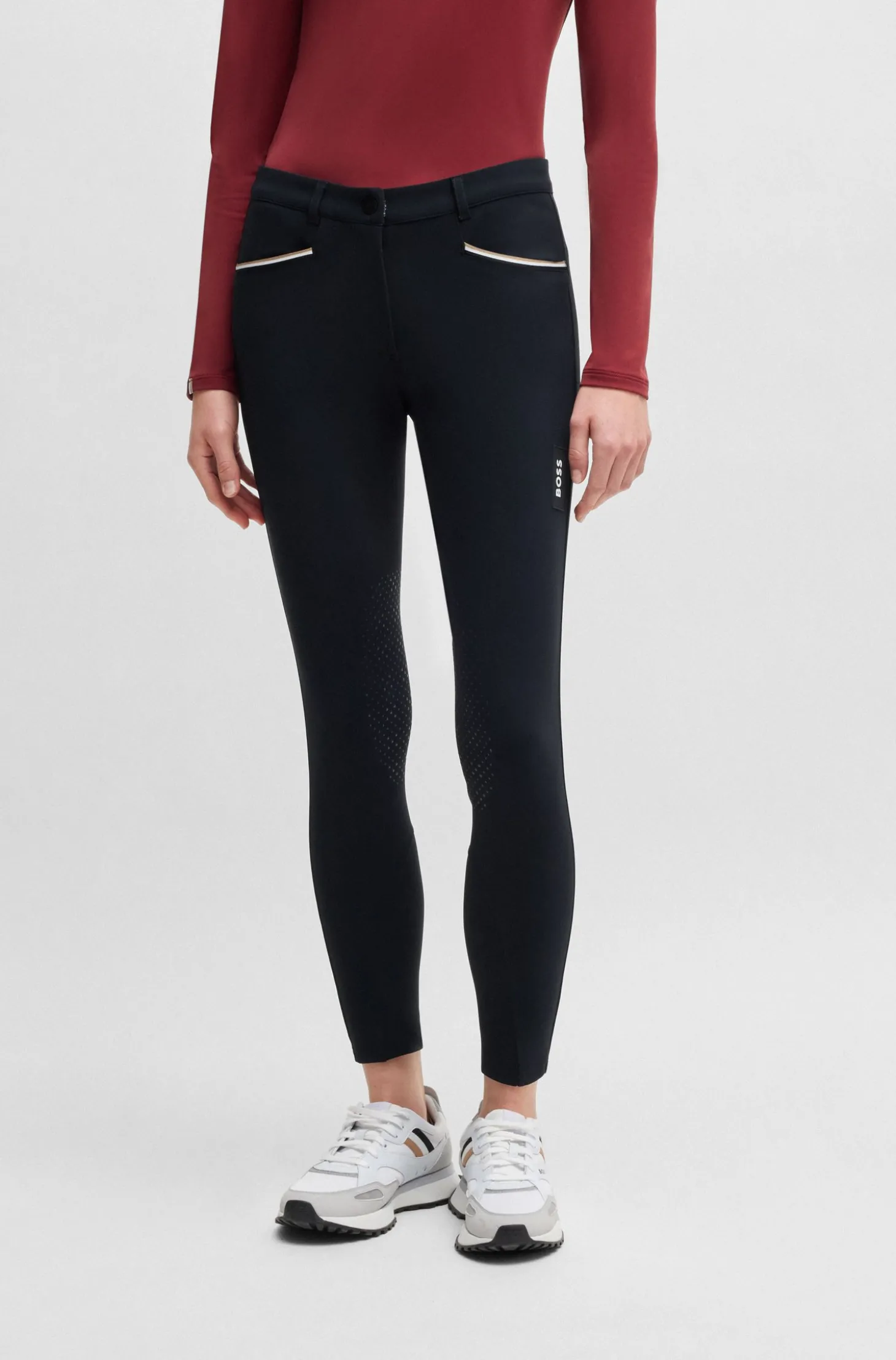 Slim-Fit Reithose mit Kniebesatz