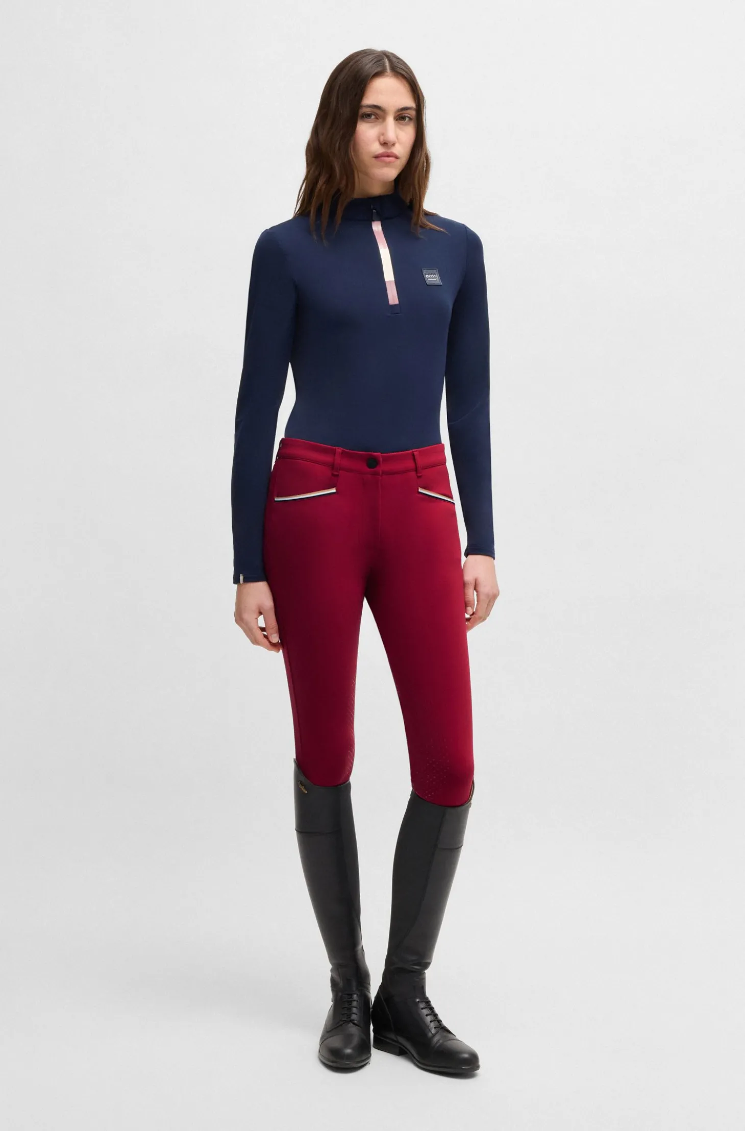 Slim-Fit Reithose mit Kniebesatz
