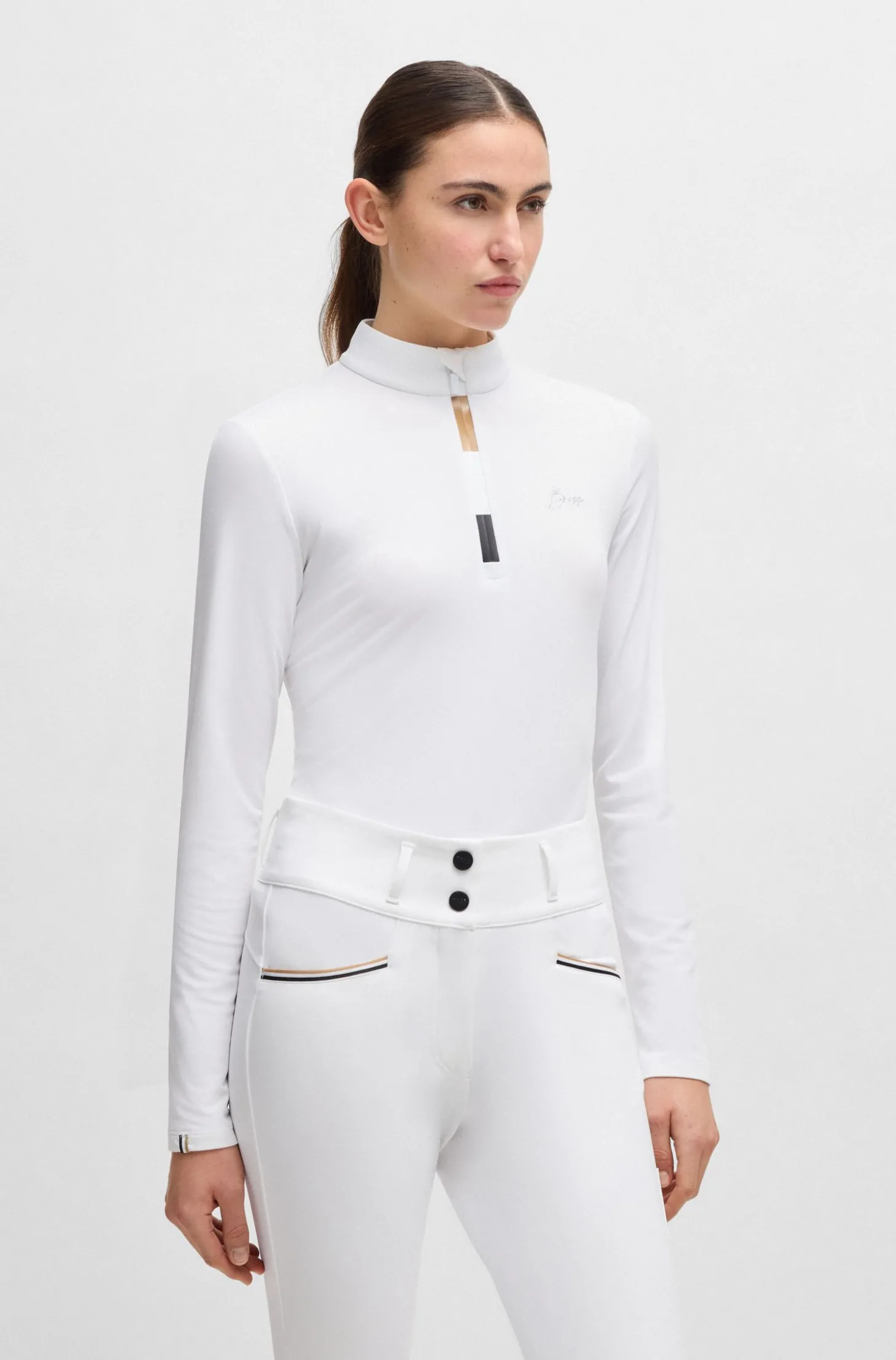 Slim-Fit Reitsport-Trainingsshirt aus Super-Stretch-Gewebe