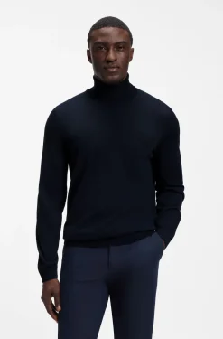 Slim-Fit Rollkragenpullover aus extrafeiner Merinowolle