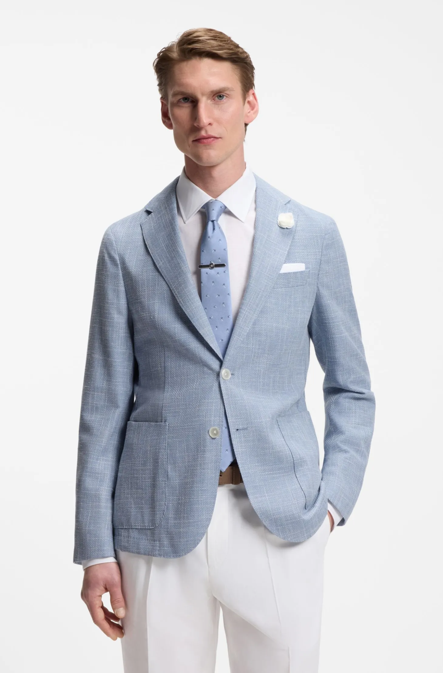 Slim-Fit Sakko aus fein gemustertem Gewebe