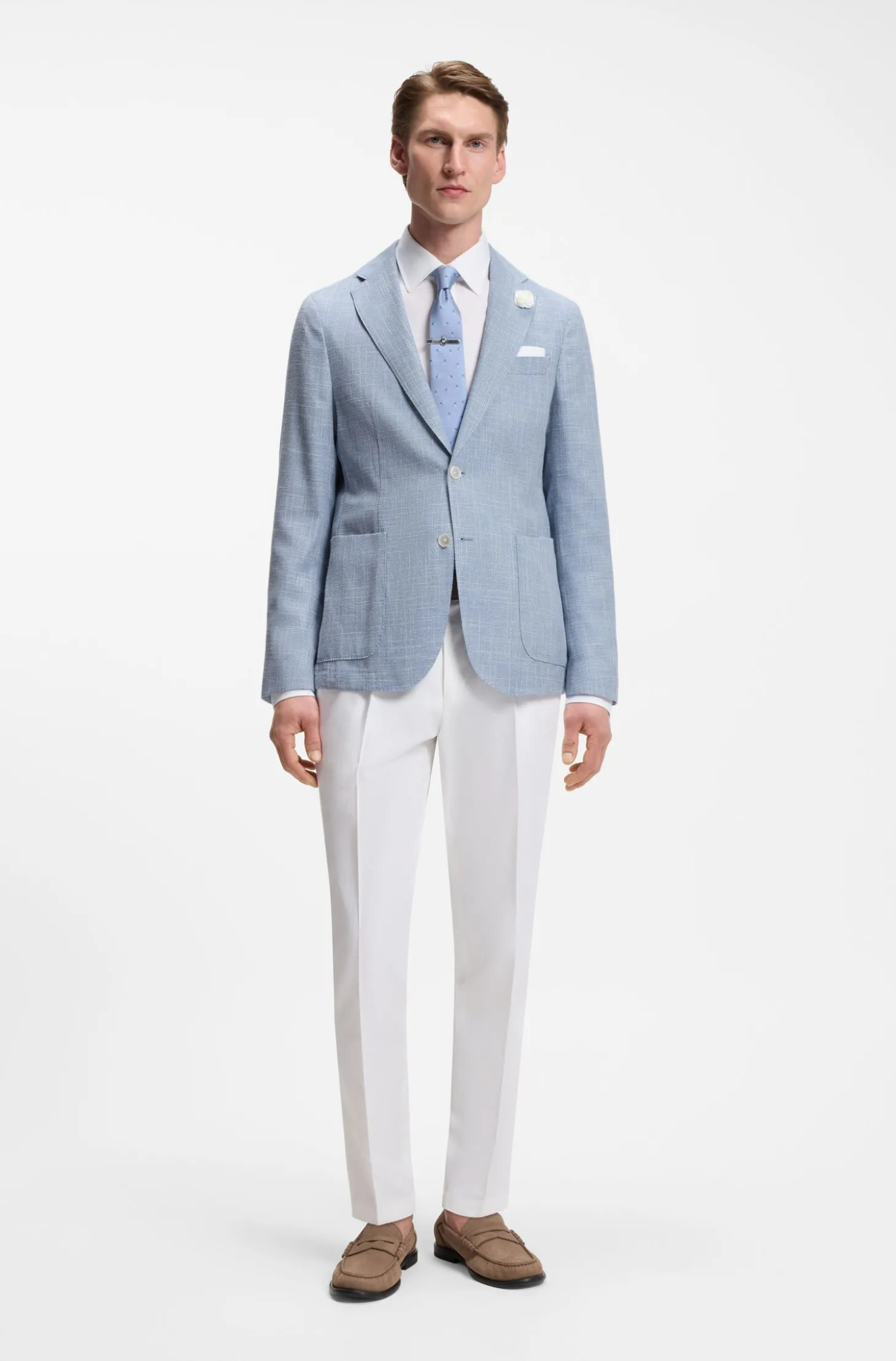 Slim-Fit Sakko aus fein gemustertem Gewebe