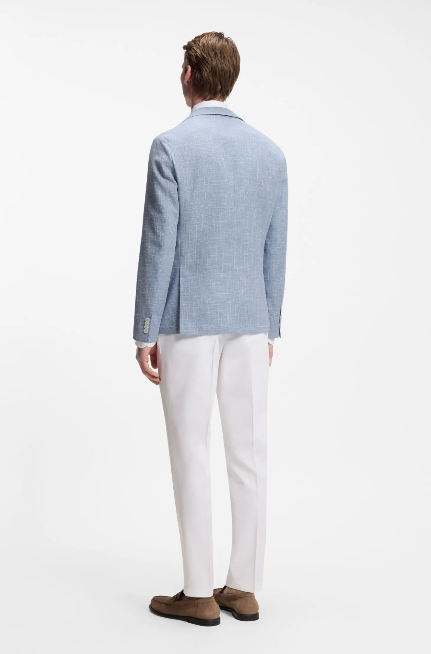 Slim-Fit Sakko aus fein gemustertem Gewebe