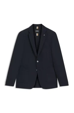 Slim-Fit Sakko aus fein gemusterter Stretch-Wolle