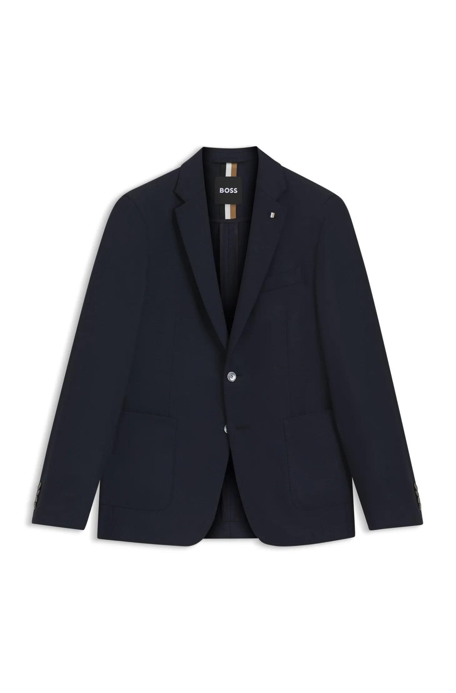 Slim-Fit Sakko aus fein gemusterter Stretch-Wolle