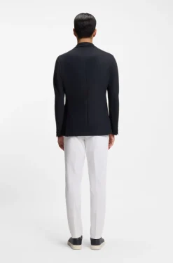 Slim-Fit Sakko aus fein gemusterter Stretch-Wolle