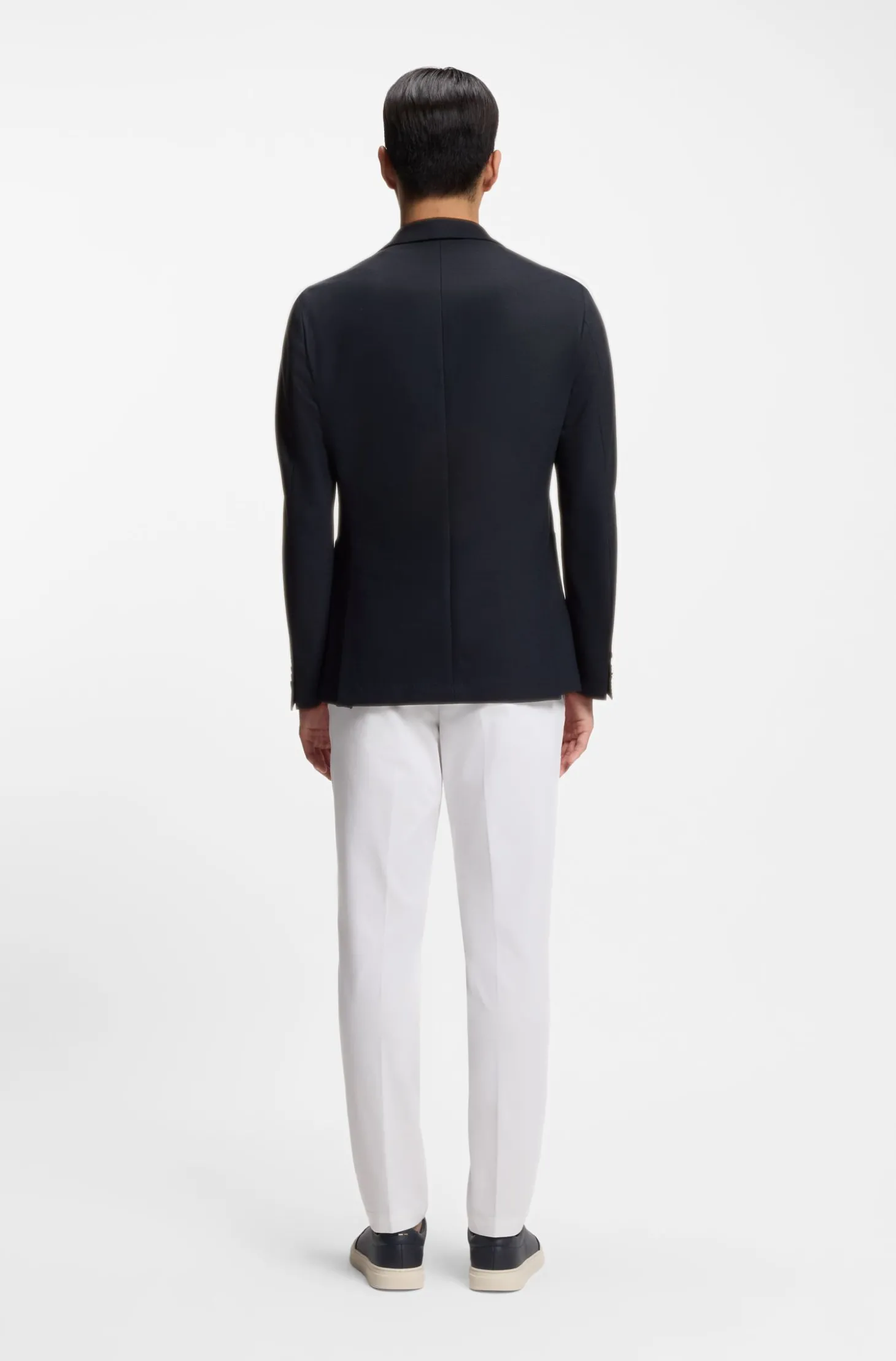 Slim-Fit Sakko aus fein gemusterter Stretch-Wolle