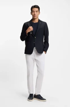 Slim-Fit Sakko aus fein gemusterter Stretch-Wolle