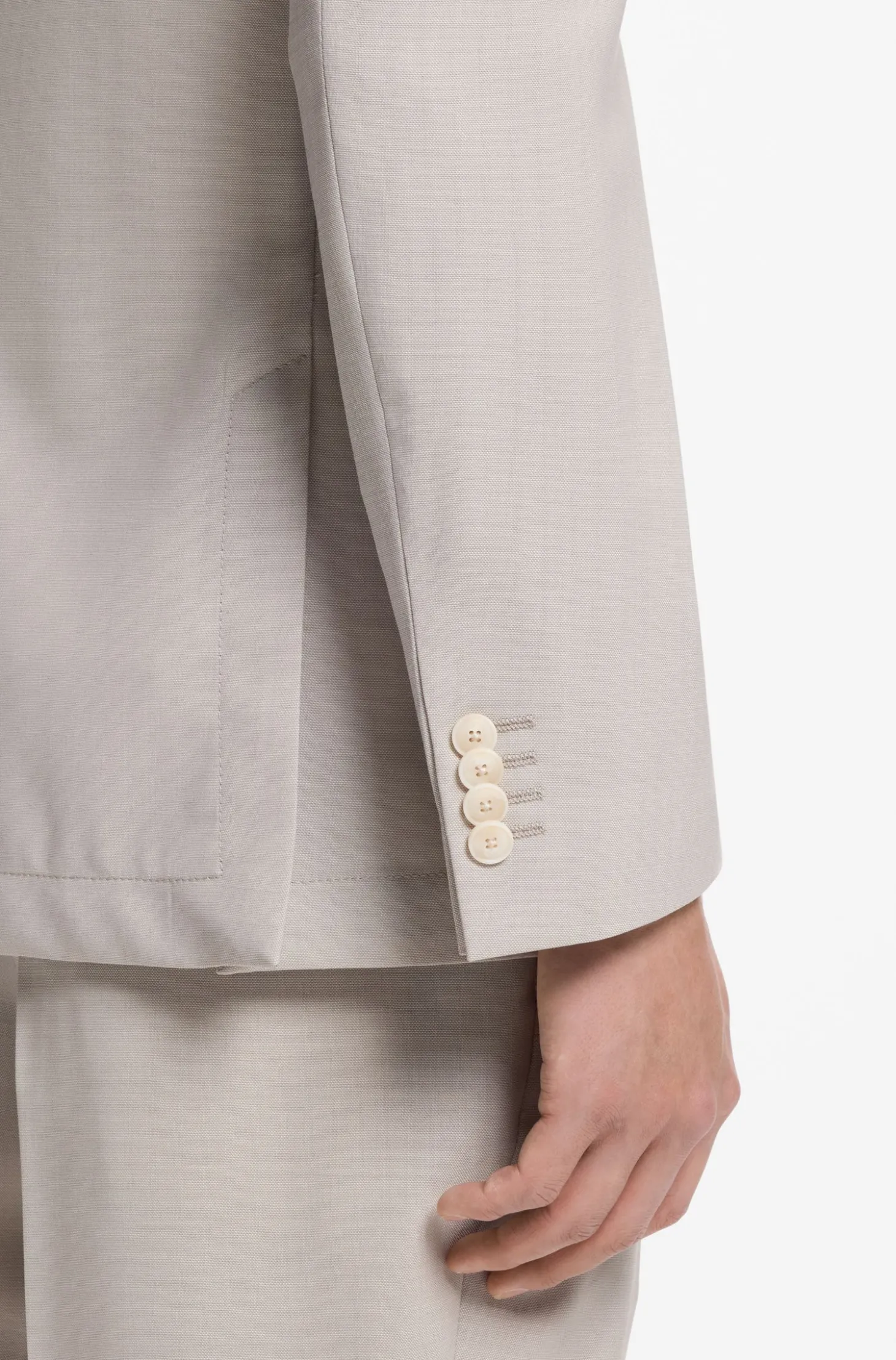 Slim-Fit Sakko aus fein gemusterter Schurwolle